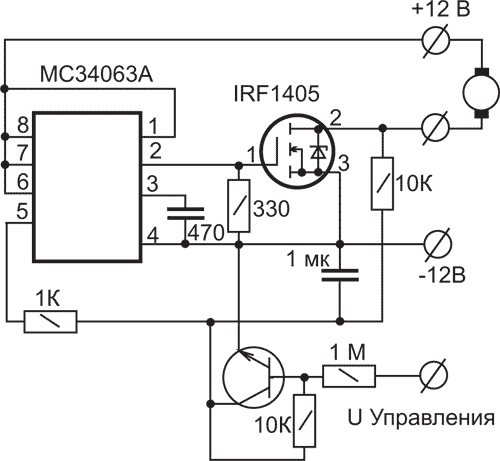 ШИМ регулятор мощности 10-50В 100А с реверсом